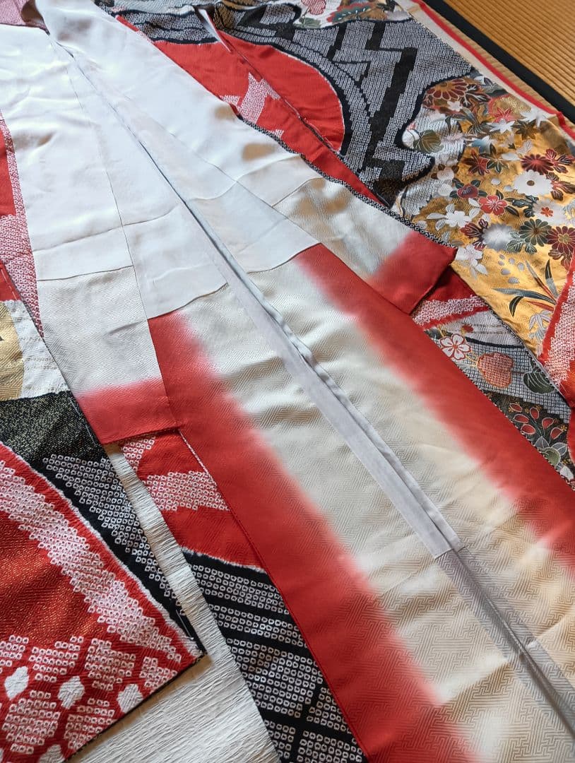 豪華総柄　本絞り金彩手描き友禅　振袖フルセット未着用しつけ付　丈163 裄66