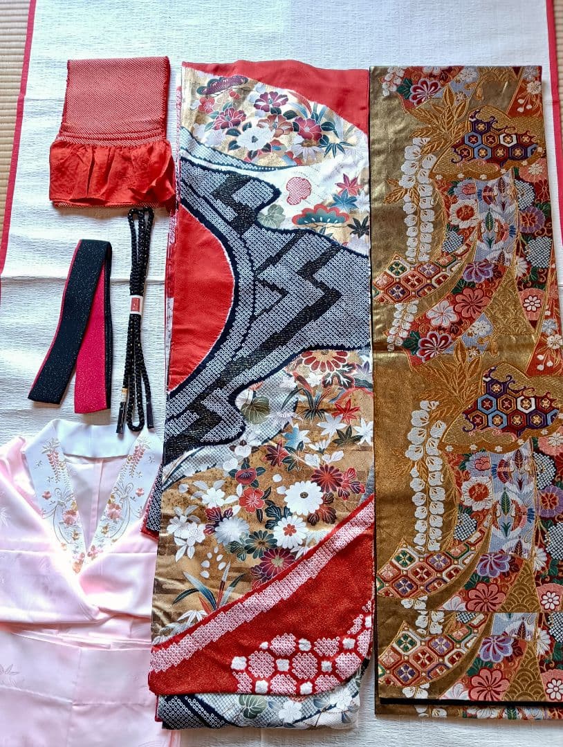 豪華総柄　本絞り金彩手描き友禅　振袖フルセット未着用しつけ付　丈163 裄66