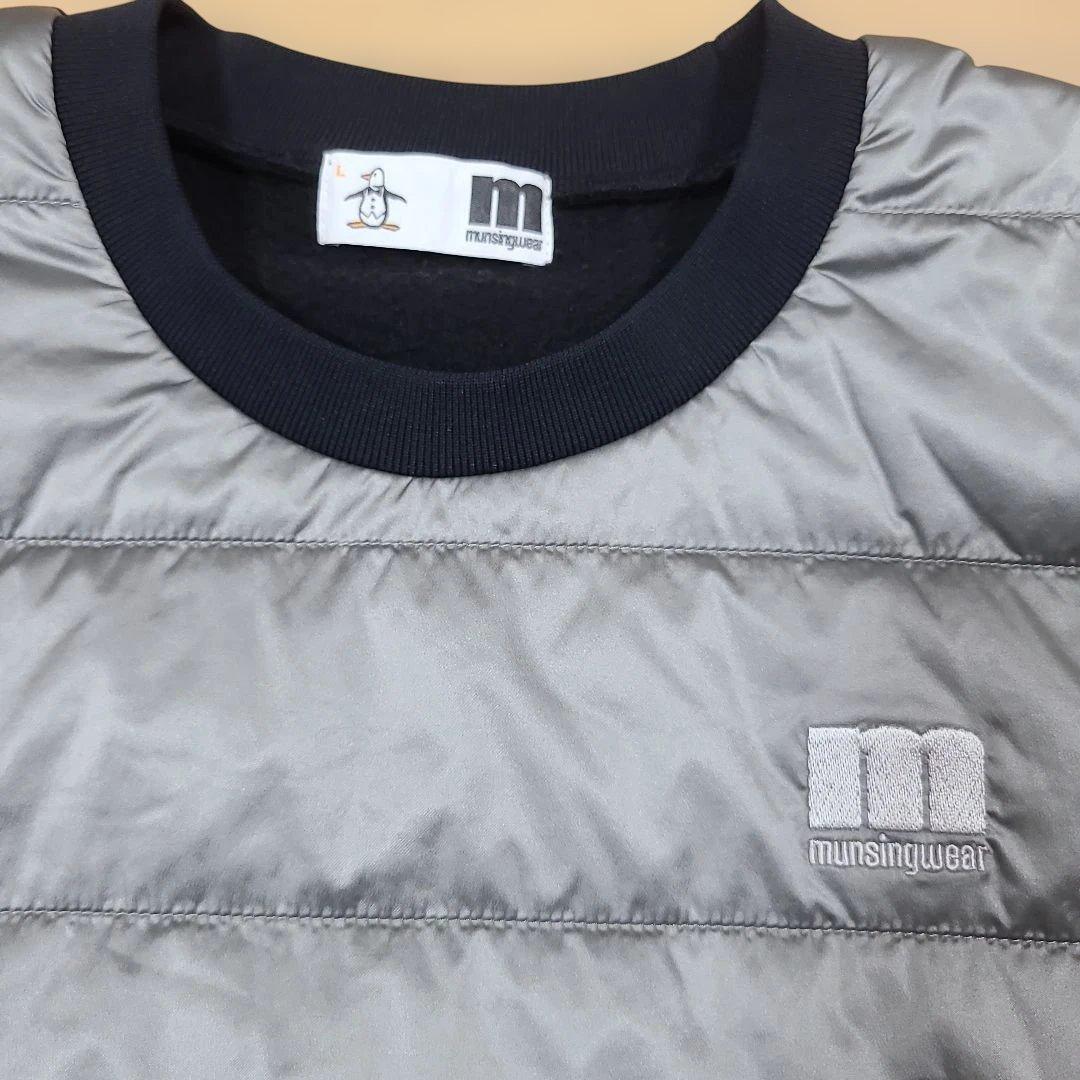 Munsingwear 中綿トレーナー グレー/黒 L 裏起毛 スニードジャック