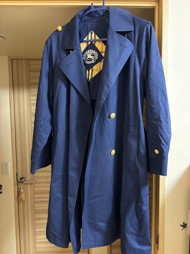 希少 レア Burberrys バーバリーネイビー トレンチコート あんしん鑑定