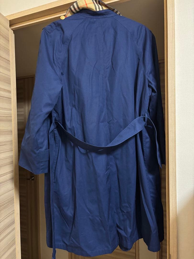 希少 レア Burberrys バーバリーネイビー トレンチコート あんしん鑑定