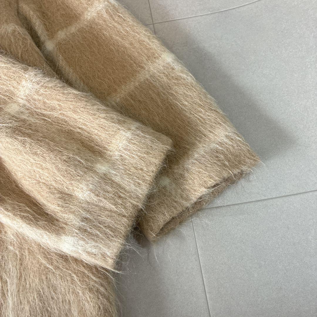 極美品 23区 マンテコ♡アルパカ ウール シャギー チェスターコート チェック