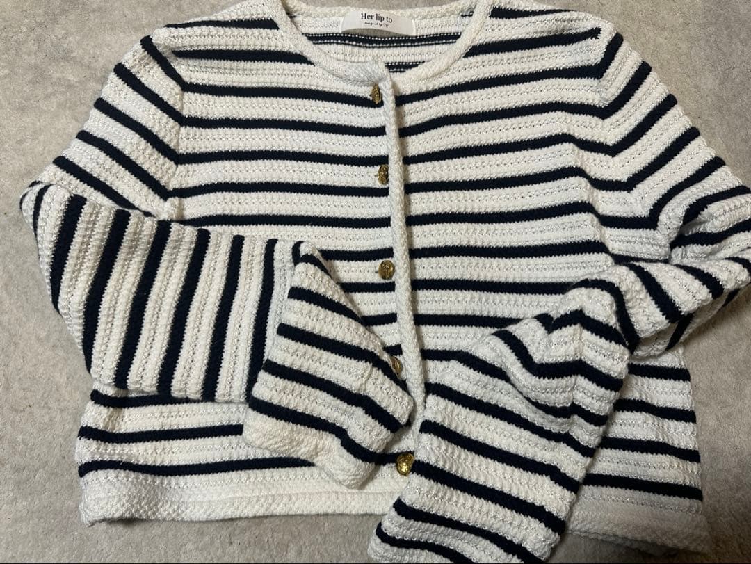 ジャケット・アウター herlipto Muriel Stripe Knit Jacket