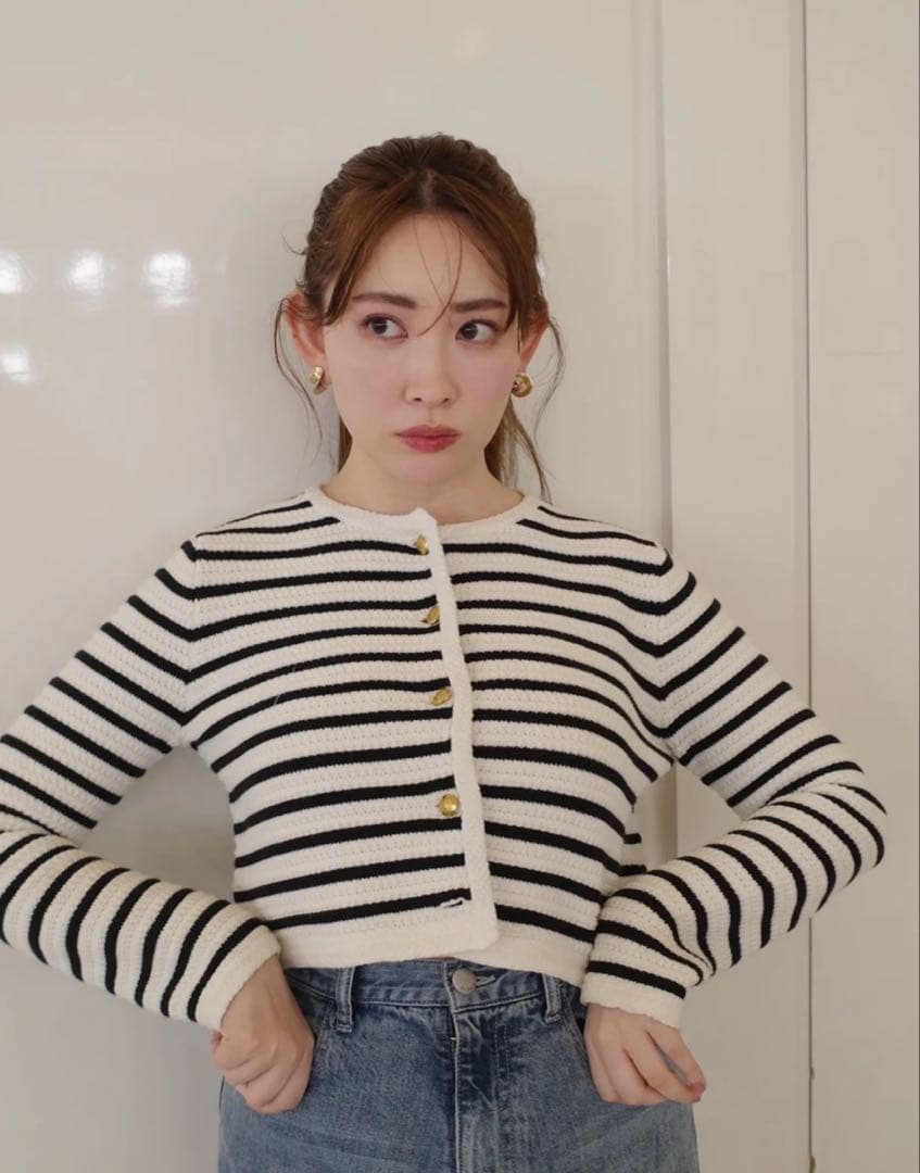 ジャケット・アウター herlipto Muriel Stripe Knit Jacket