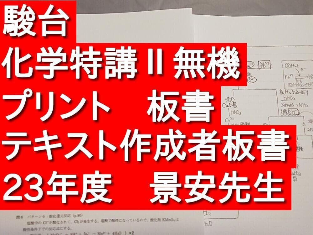 駿台　23年夏期　化学特講Ⅱ無機　板書プリントセット　景安先生　鉄緑会　河合塾