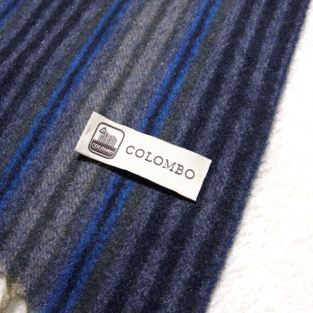 COLOMBO コロンボ カシミヤ 100% ストライプ × チェック マフラー