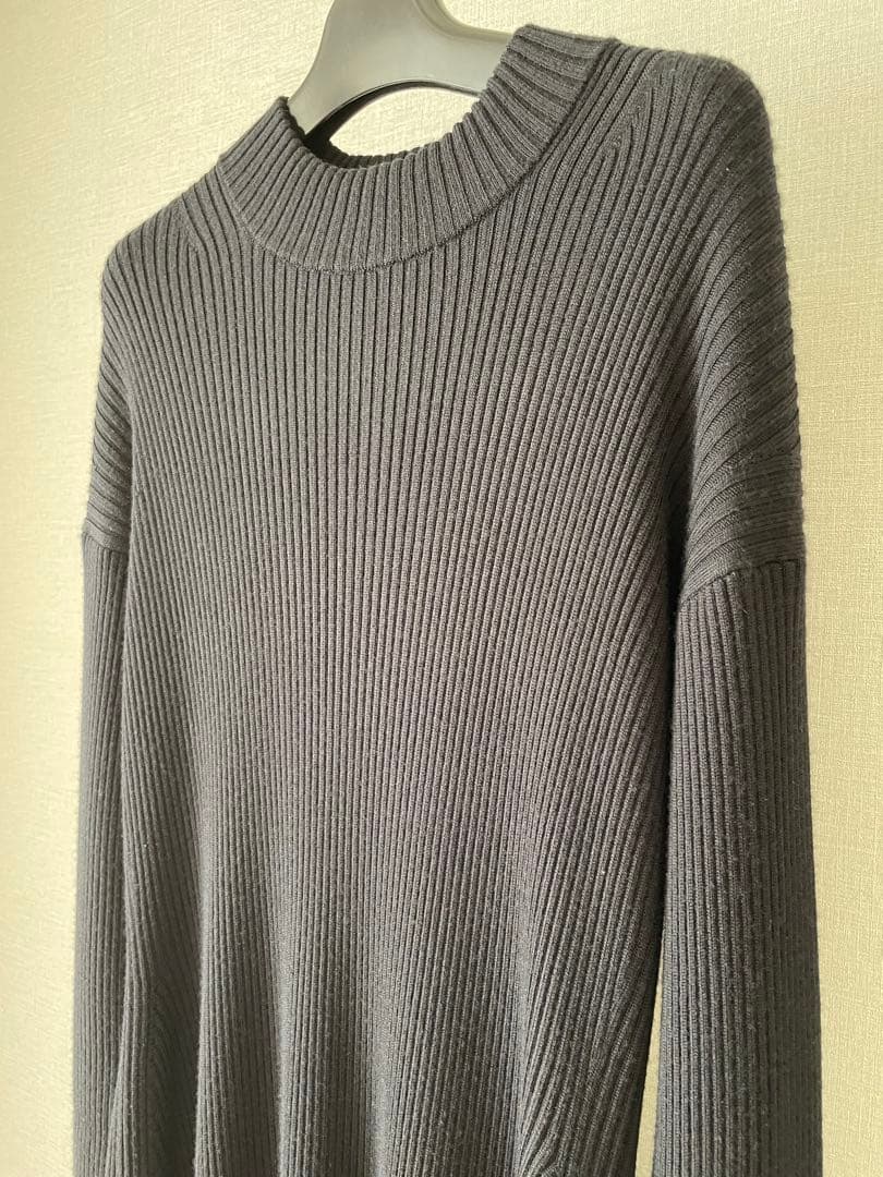 BLAMINK ブラミンク ウールシルクカシミヤ リブ ワンピース 36 黒