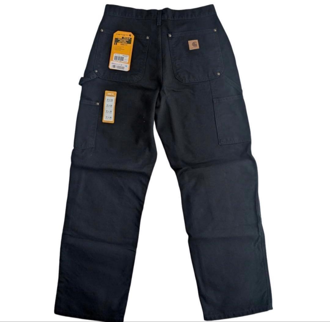 USA製 カーハート ブラック B136 W31L30 ダブルニー