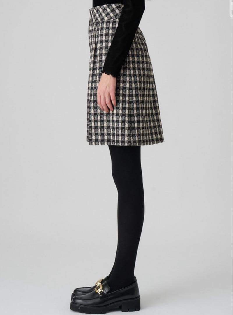 完売色✨25AW新品✨ANAYI アナイ　ツイーディージャガードキュロットパンツ