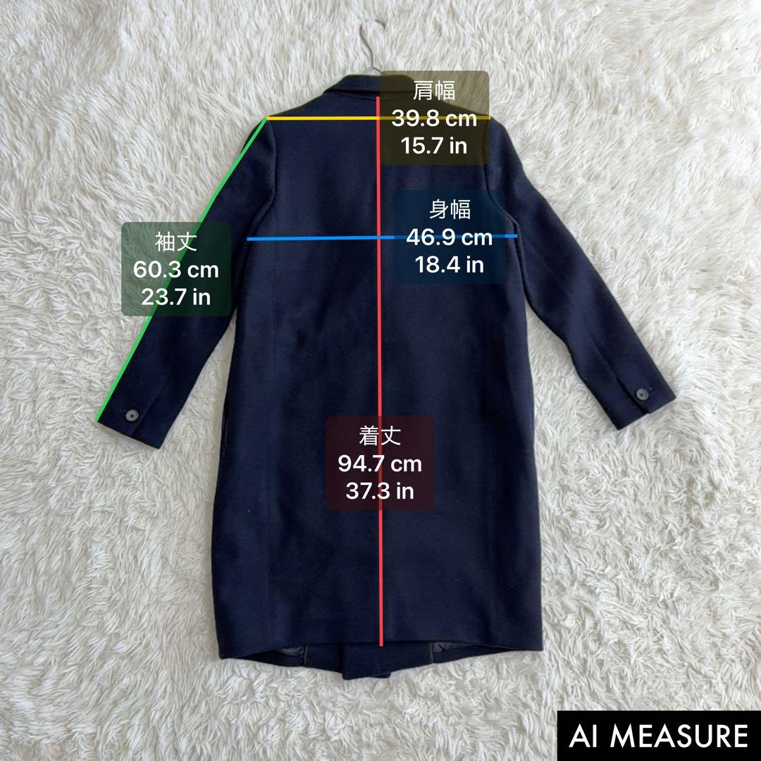 THE RERACS チェスターコート ロング ブラック 黒 38サイズ ウール
