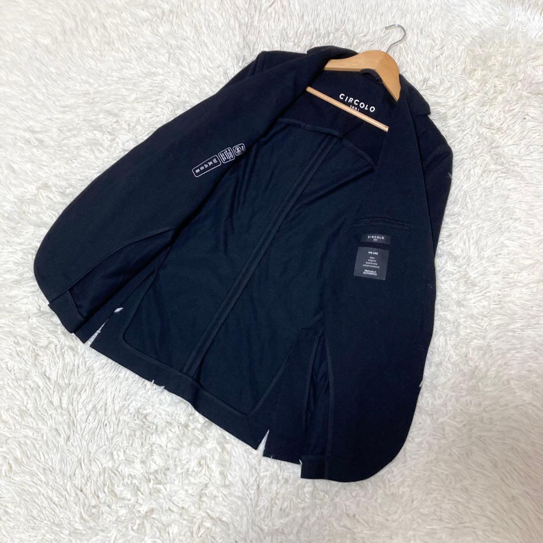 CIRCOLO1901 鹿の子 ジャージジャケット 伸縮性　現行　黒　48