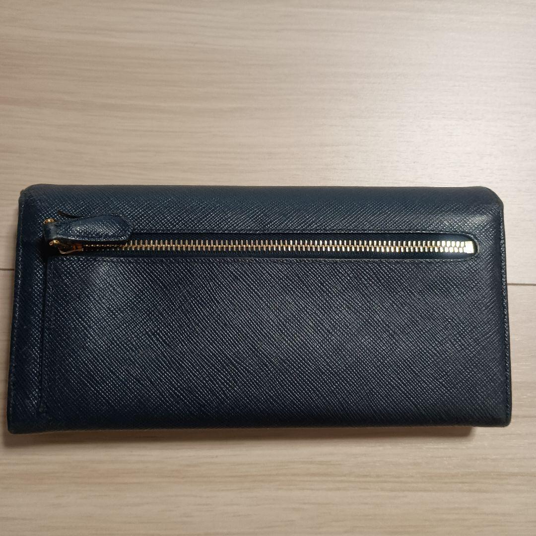 PRADA 長財布サフィーノメタル ネイビー レザー