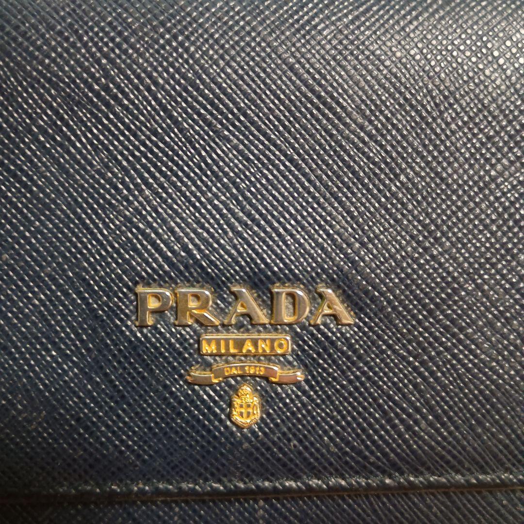 PRADA 長財布サフィーノメタル ネイビー レザー