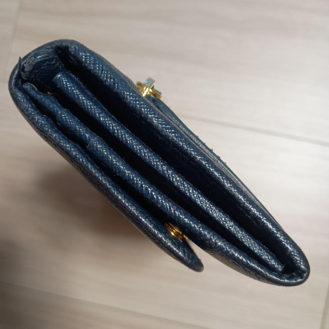 PRADA 長財布サフィーノメタル ネイビー レザー