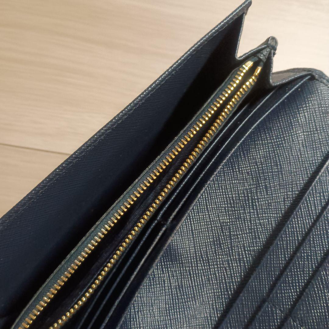 PRADA 長財布サフィーノメタル ネイビー レザー