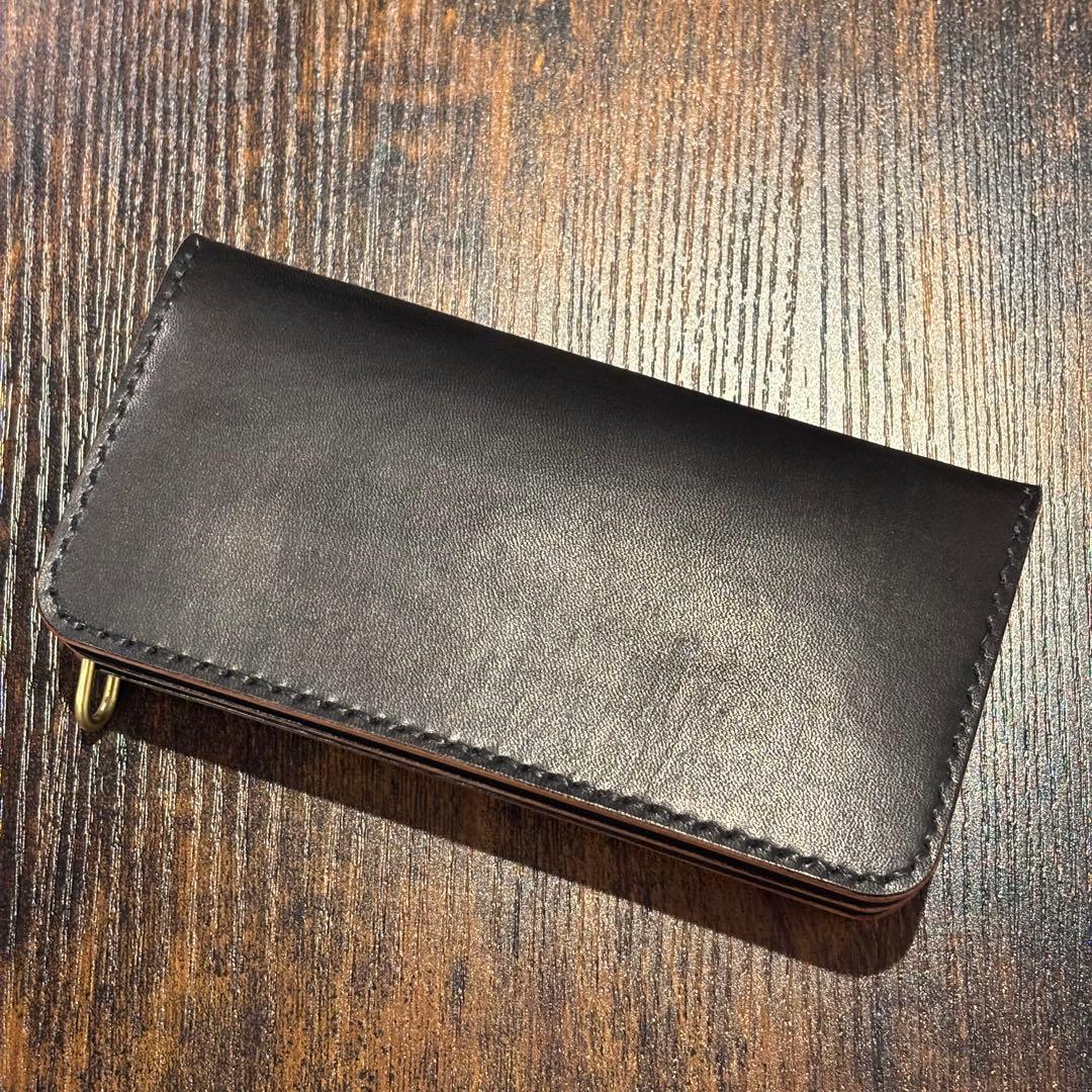 栃木レザー　トラッカーウォレット　茶芯ブラック