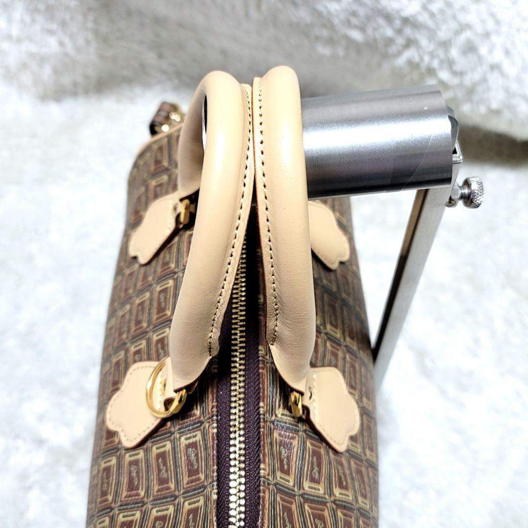 極美品 Q-POT チョコレート 2way ショルダーバッグ ハンドバッグ