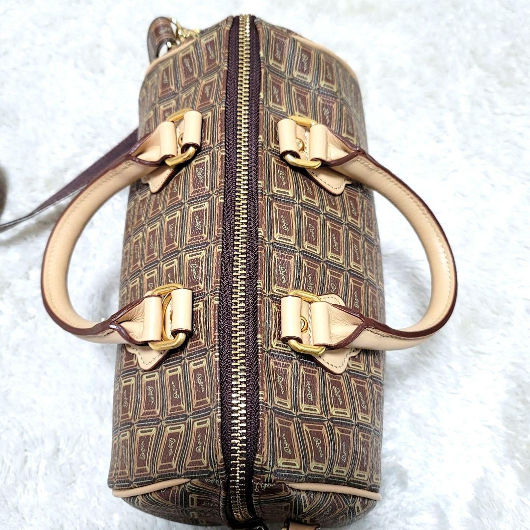 極美品 Q-POT チョコレート 2way ショルダーバッグ ハンドバッグ