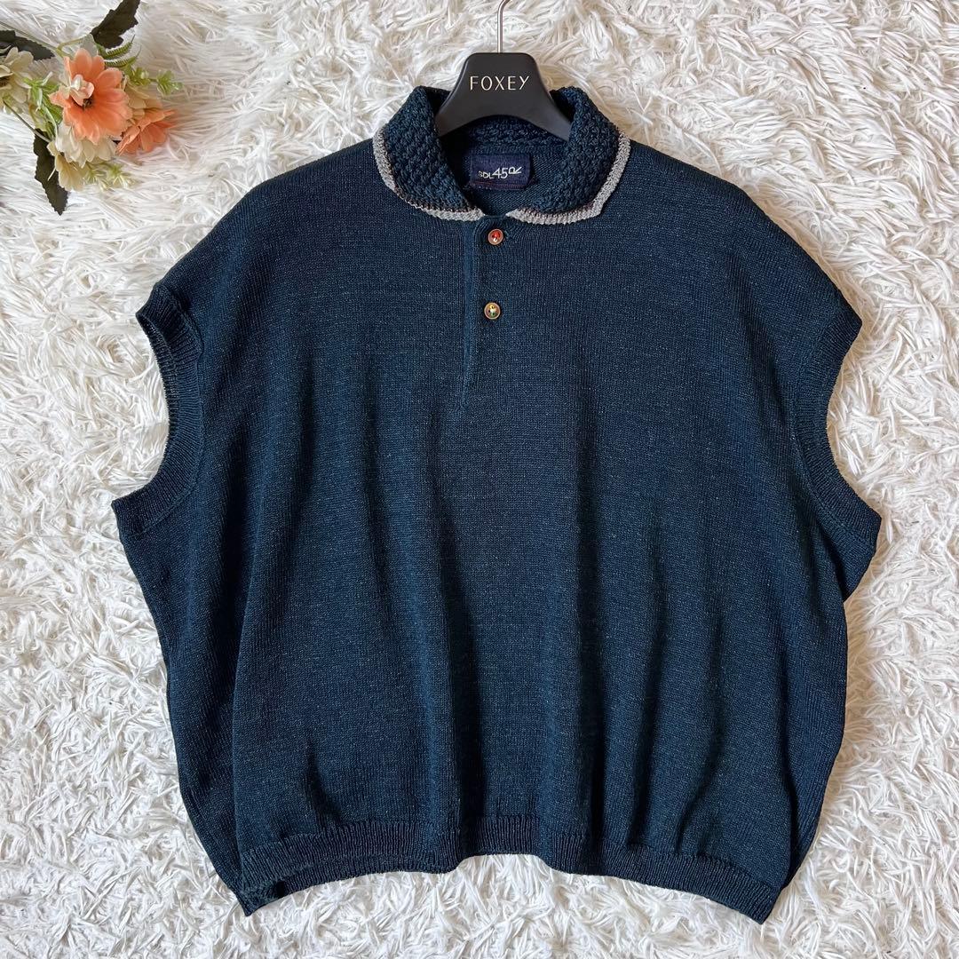 45R ギマ ニットソー の M ポロ（ インディゴ ）