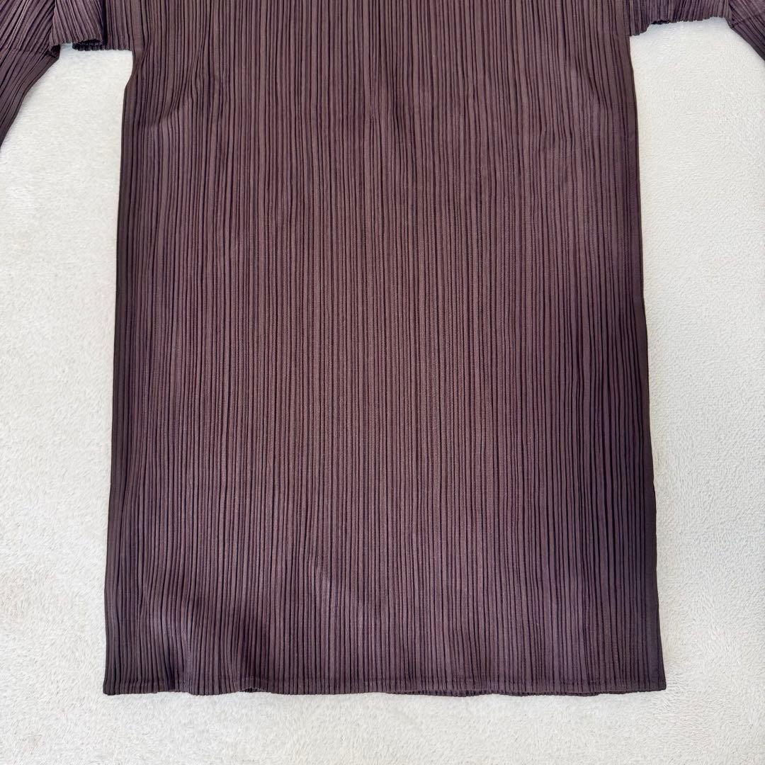 PLEATS PLEASE プリーツ　ブラウン　ハイネック　長袖　チュニック