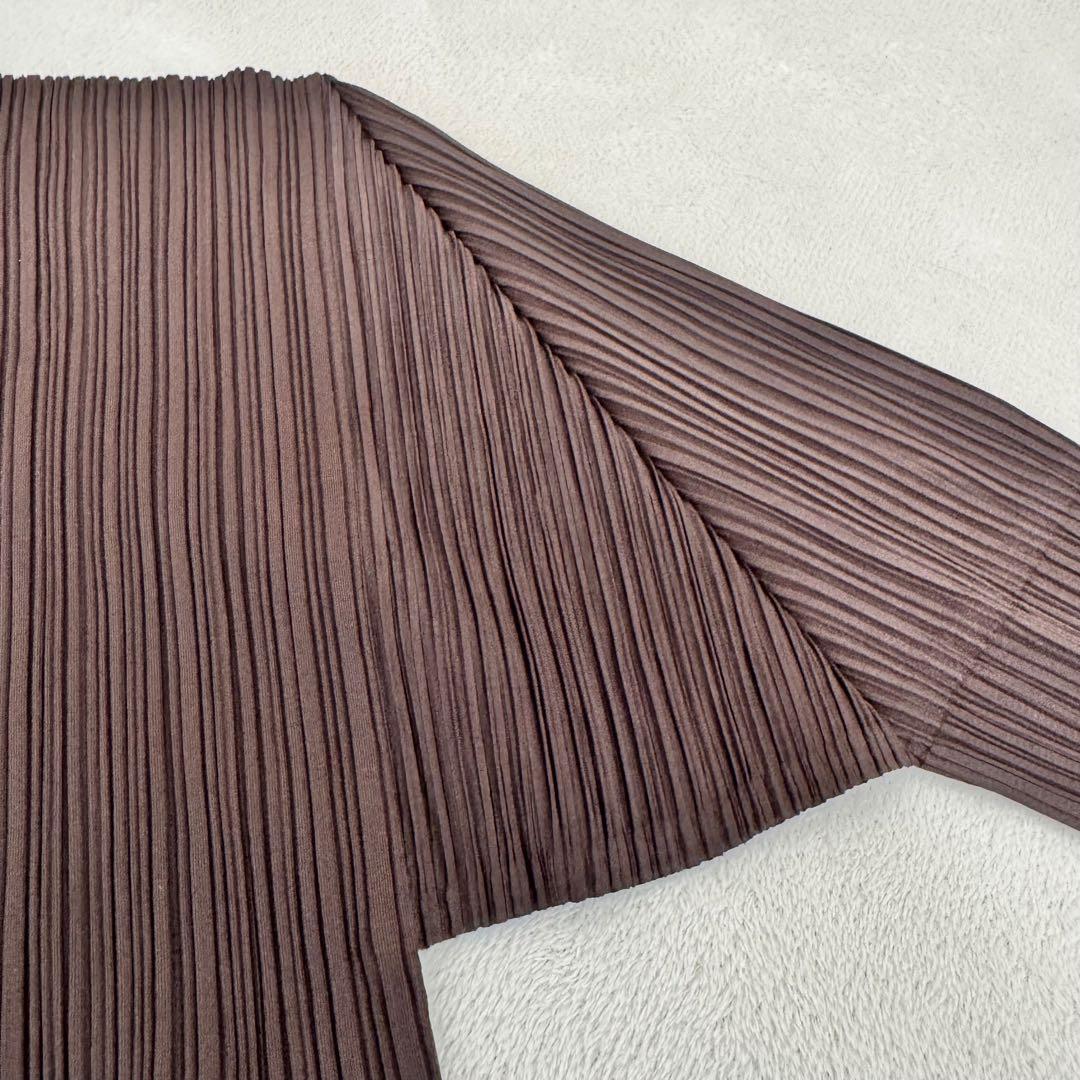 PLEATS PLEASE プリーツ　ブラウン　ハイネック　長袖　チュニック