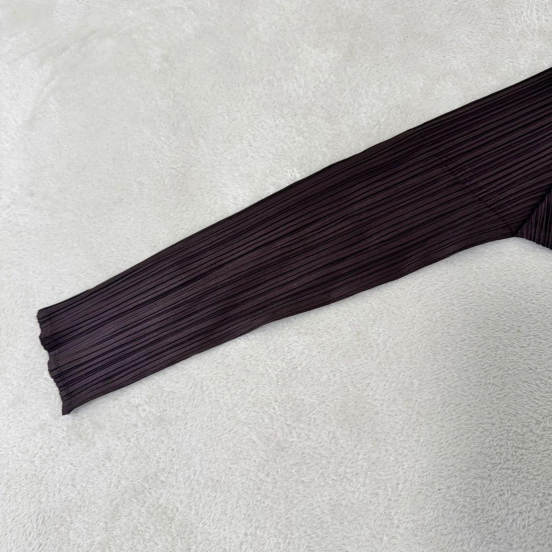 PLEATS PLEASE プリーツ　ブラウン　ハイネック　長袖　チュニック