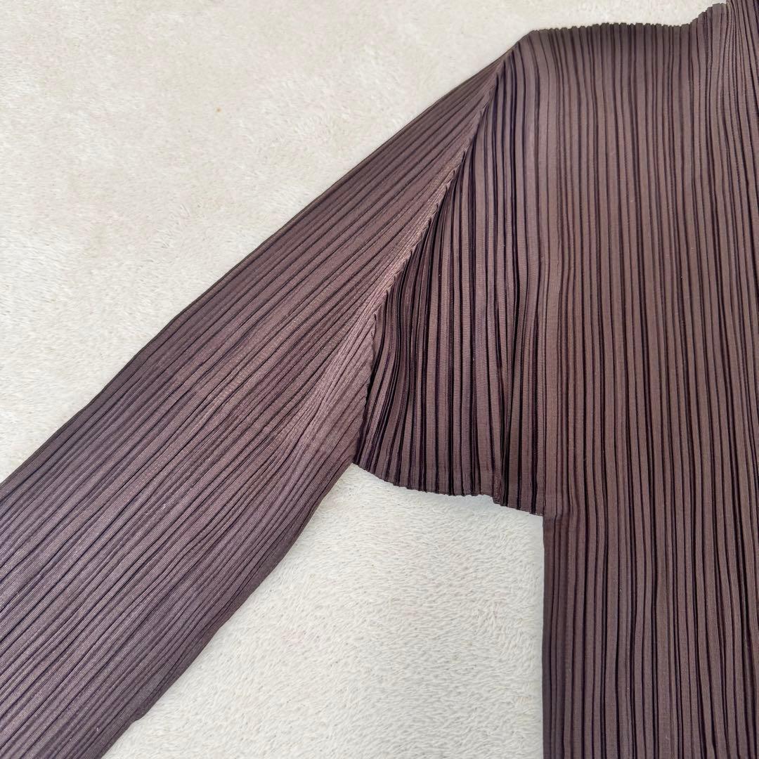 PLEATS PLEASE プリーツ　ブラウン　ハイネック　長袖　チュニック