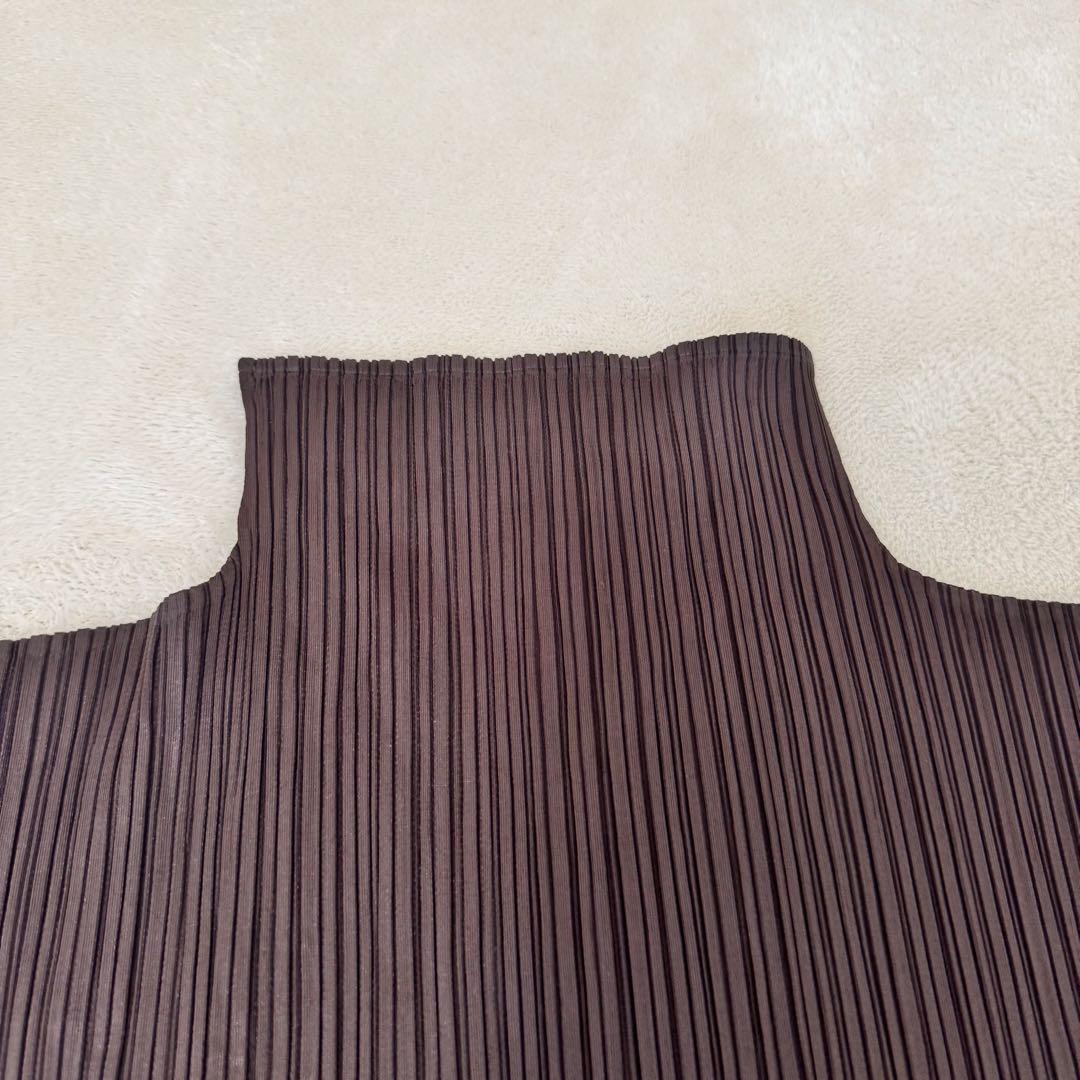 PLEATS PLEASE プリーツ　ブラウン　ハイネック　長袖　チュニック