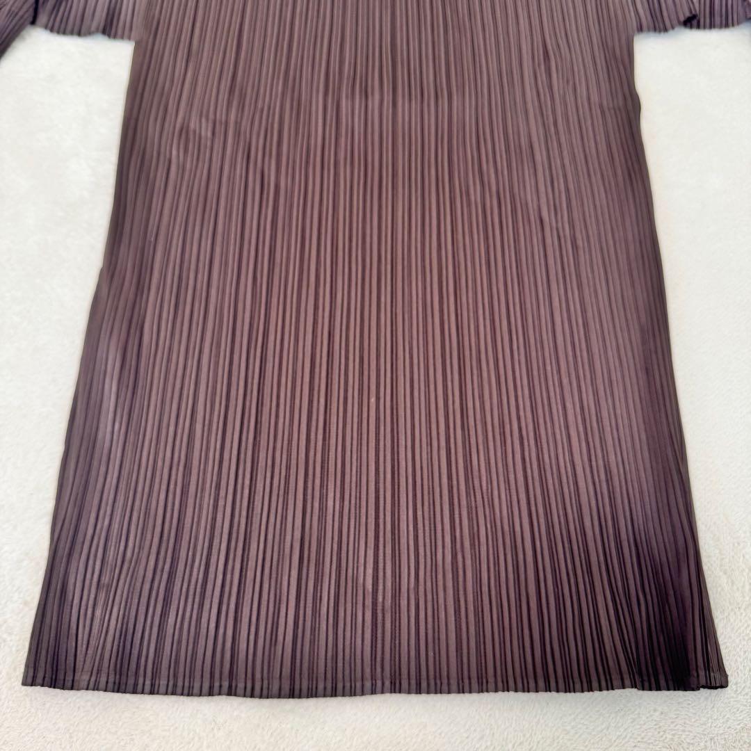 PLEATS PLEASE プリーツ　ブラウン　ハイネック　長袖　チュニック