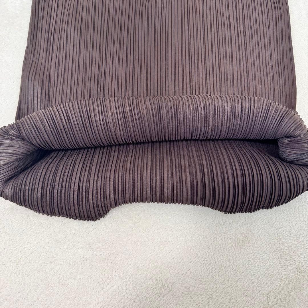 PLEATS PLEASE プリーツ　ブラウン　ハイネック　長袖　チュニック