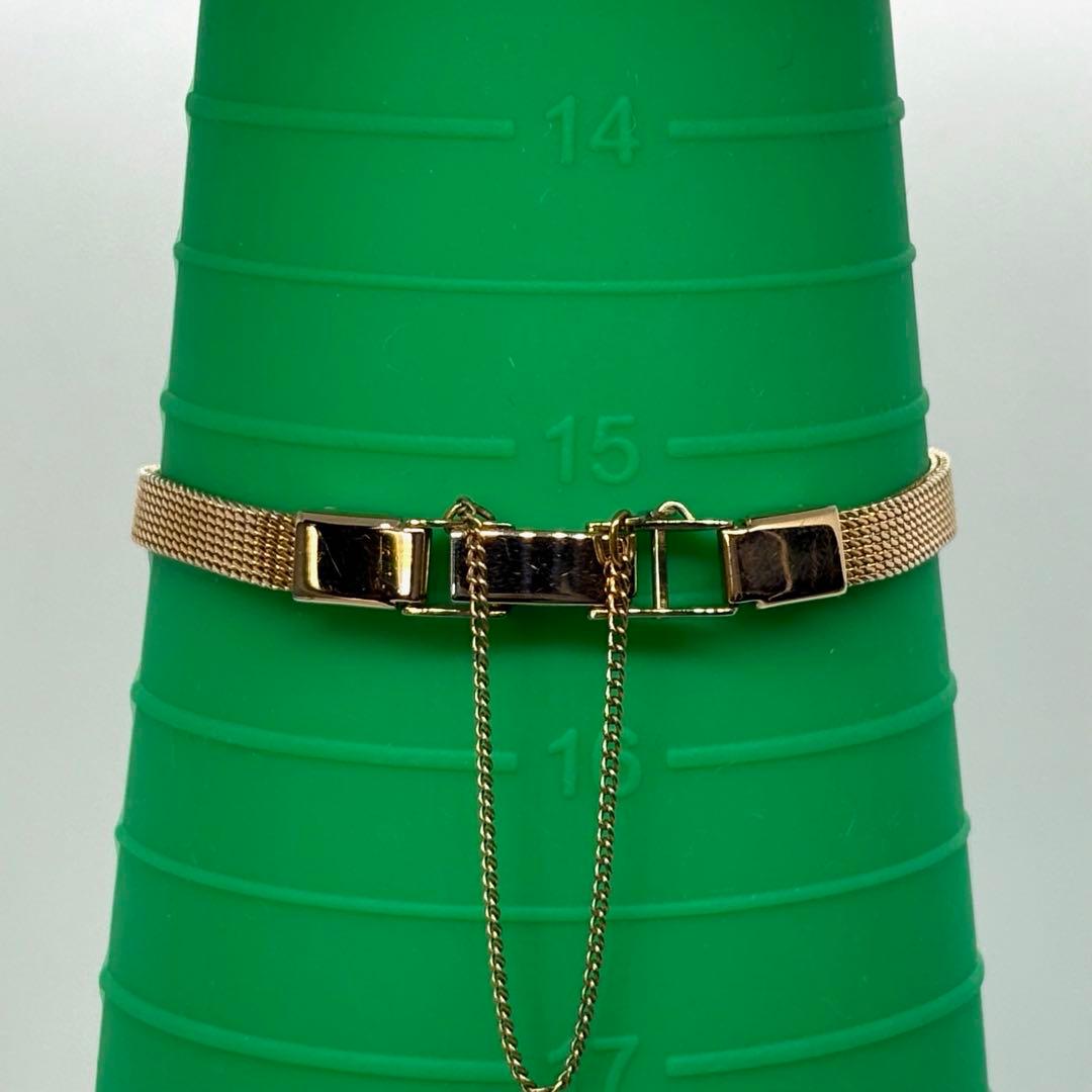 【稼働/新品電池】agete 18KGP クォーツ シェル MOP 0.02ct