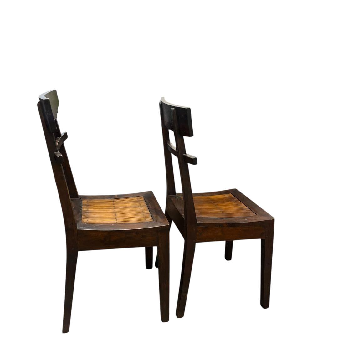 希少　一点物　木製　ダイニングチェア 2脚セット