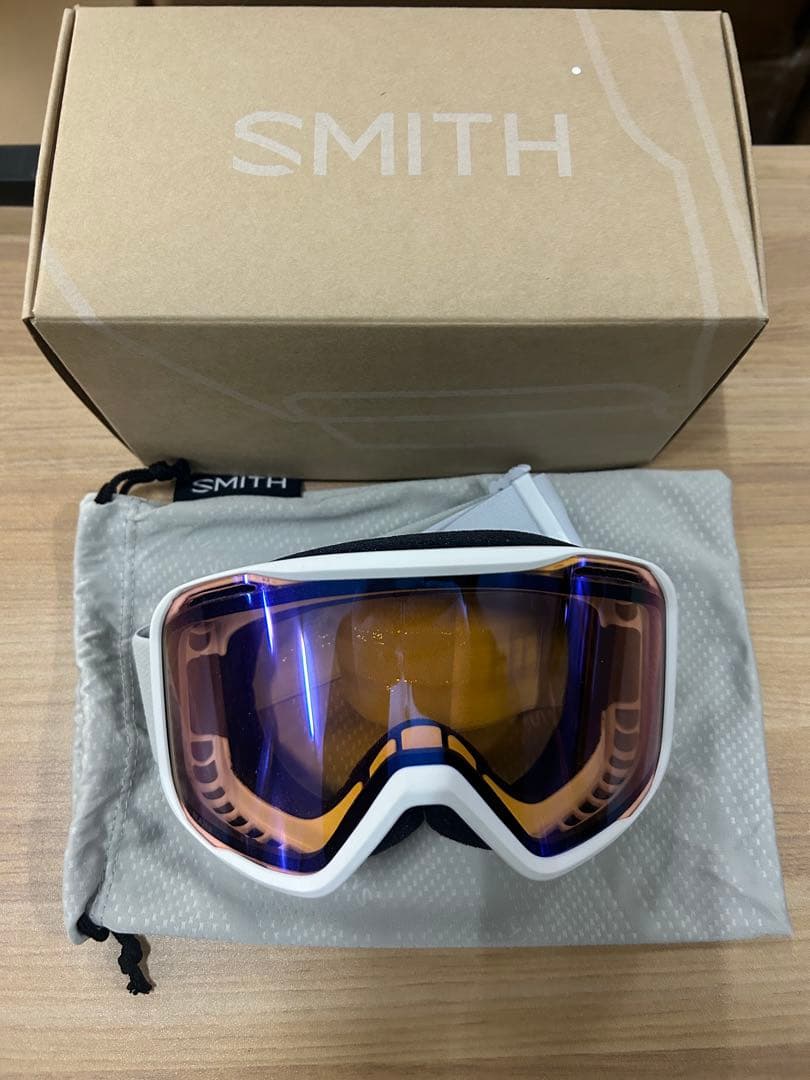 スキー・スノーボードアクセサリー SMITH BLAZER WHITE Blue Sensor Mirror