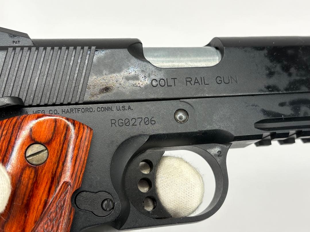 美品　WA コルトレールガン　ブラック　グリップ実銃用バックマイヤーに交換