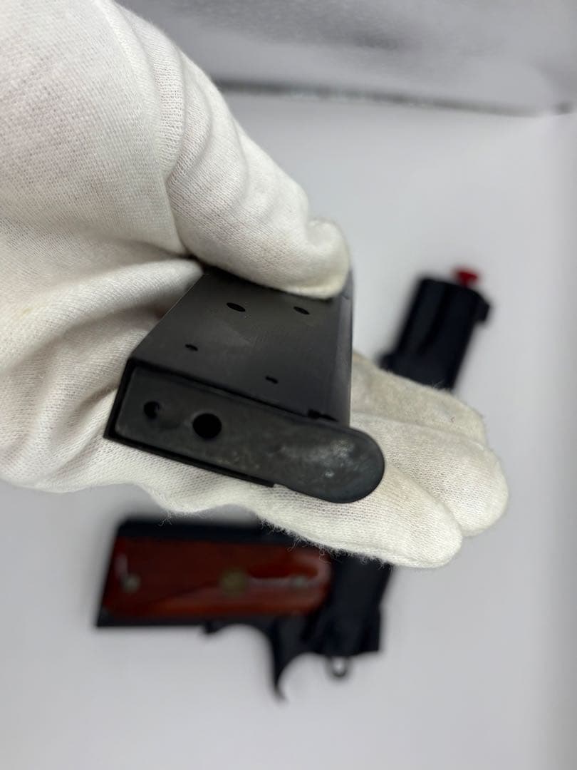 美品　WA コルトレールガン　ブラック　グリップ実銃用バックマイヤーに交換