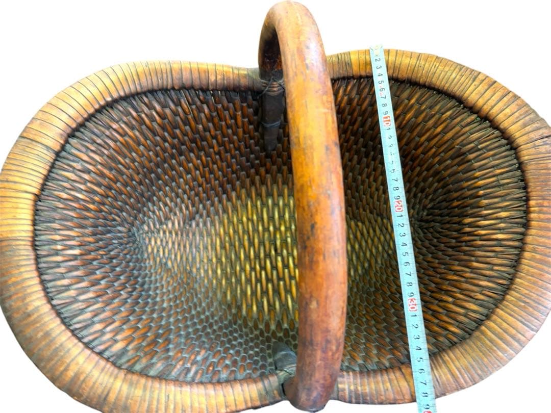 昭和レトロ　バスケット　買い物かご　特大　インテリア　和風