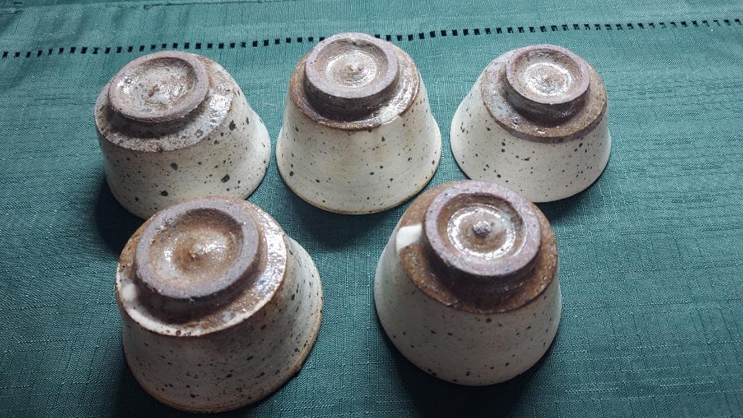 唐津焼隆太窯　中里隆作　粉引盃５点セット