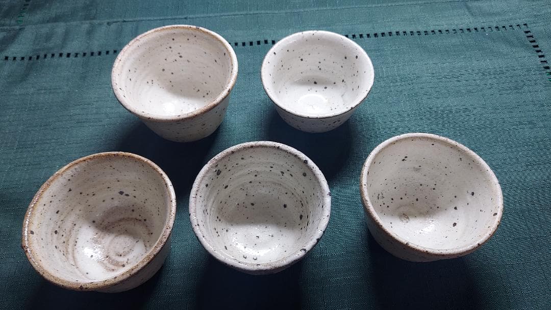 唐津焼隆太窯　中里隆作　粉引盃５点セット