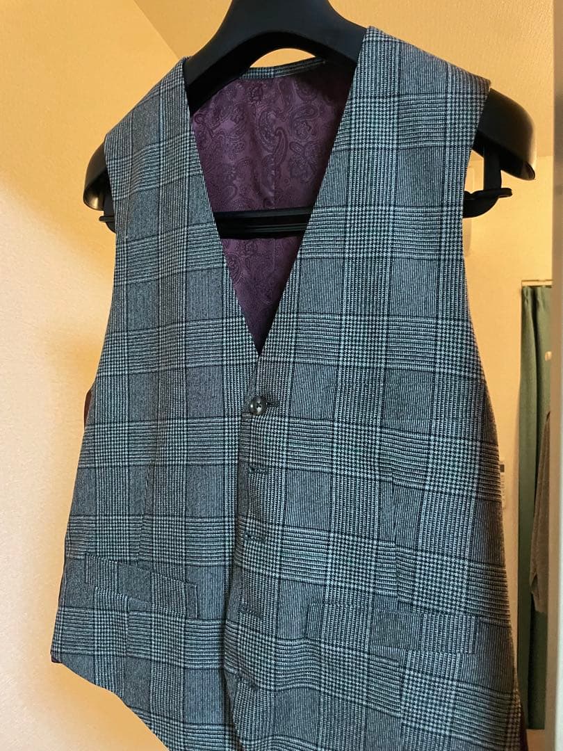 ダンカン　オーダースーツ　グレー　チェック　ペイズリー