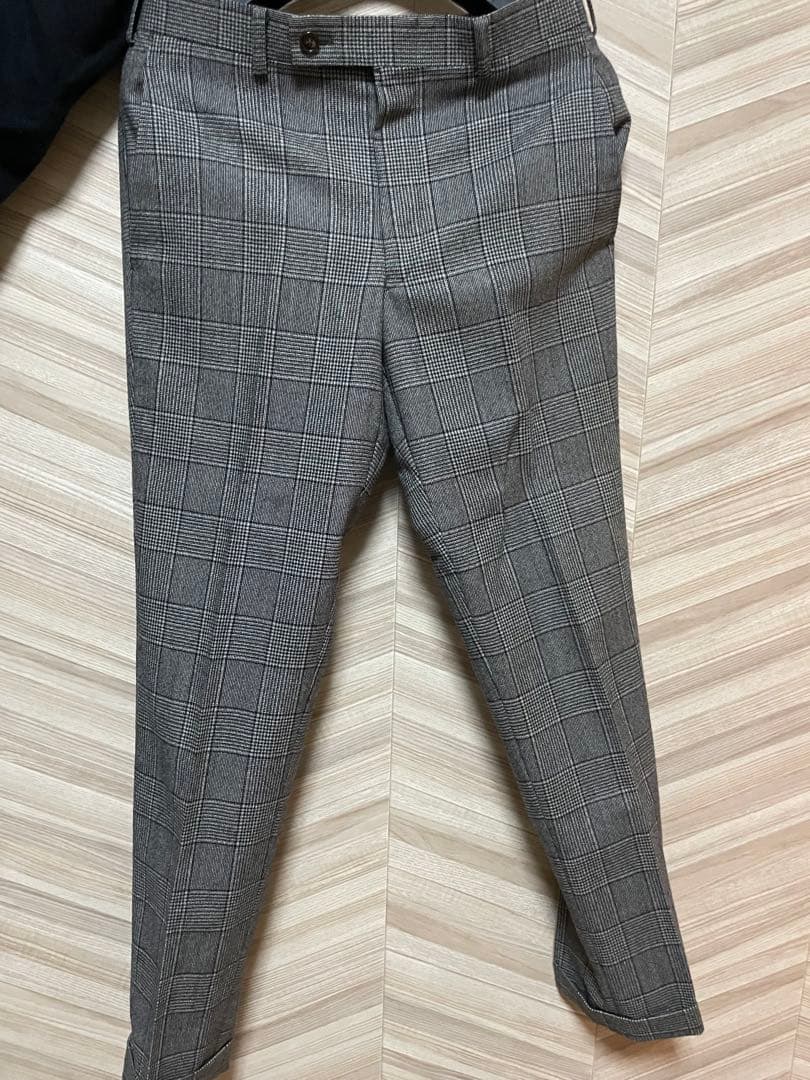 ダンカン　オーダースーツ　グレー　チェック　ペイズリー