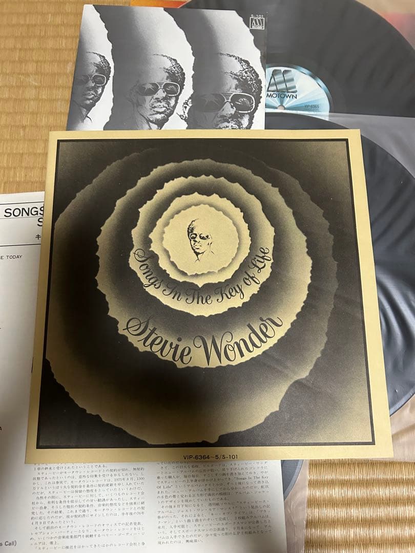 初回LPスティービーワンダー　キーオブライフ　国内盤　付属品全てありポスター