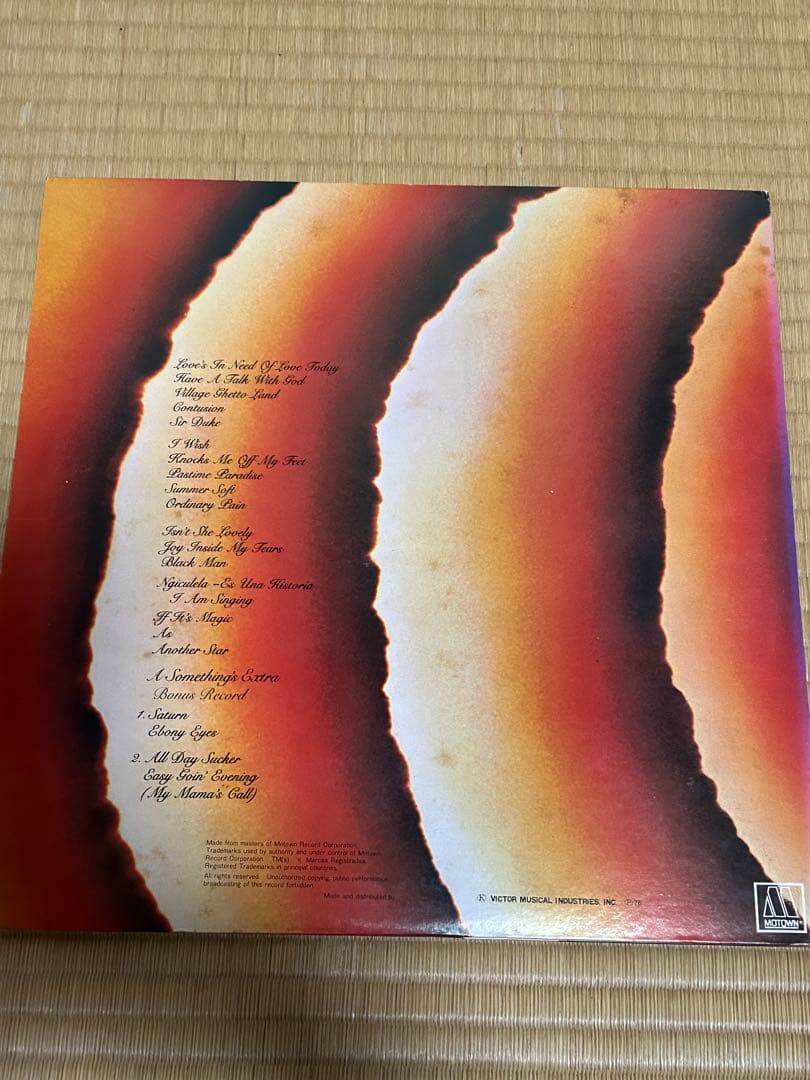 初回LPスティービーワンダー　キーオブライフ　国内盤　付属品全てありポスター