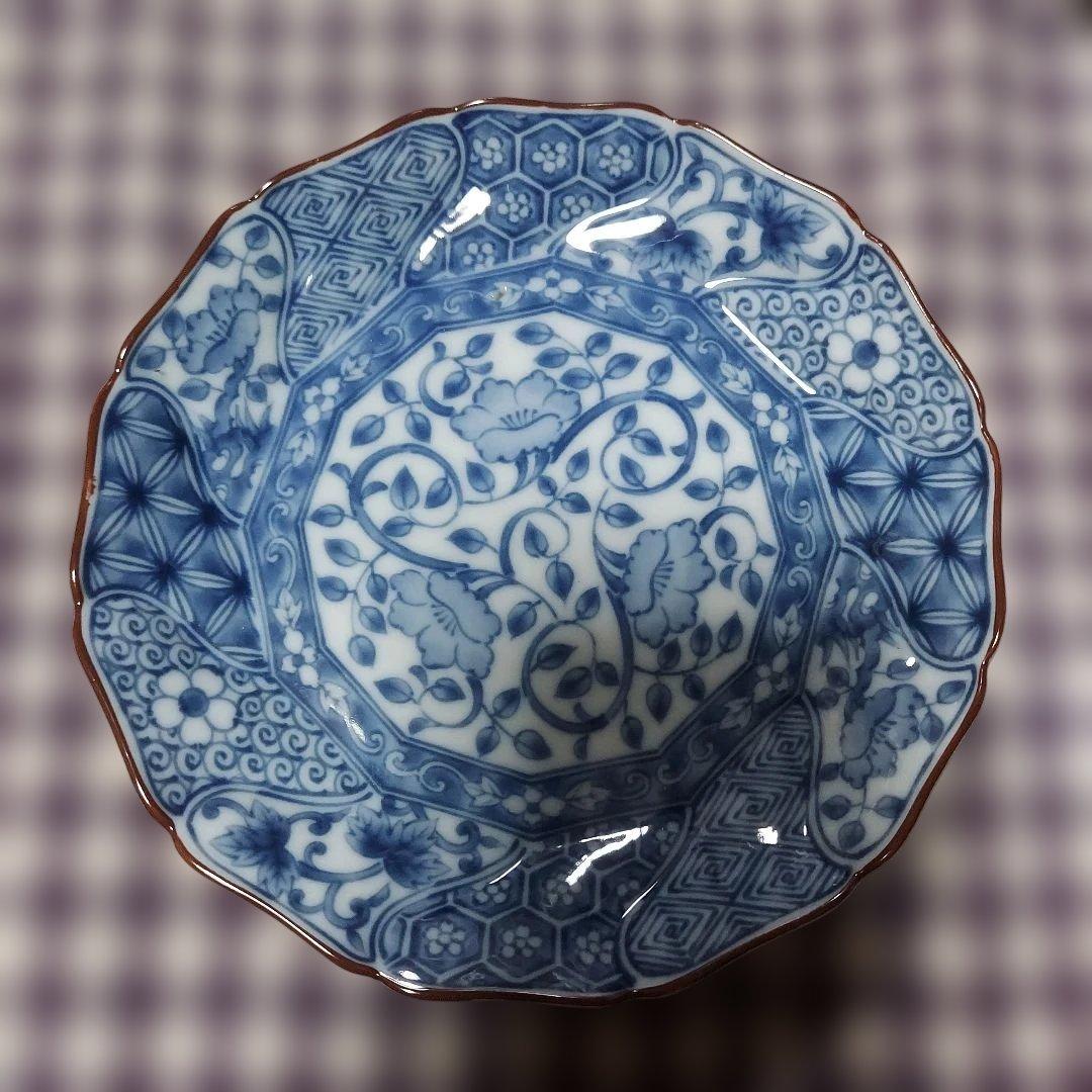 龍峰窯 ねじり祥瑞碗皿揃 三洋陶器 染付 カップ＆ソーサー5客セット未使用品