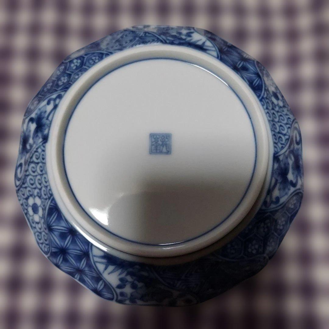 龍峰窯 ねじり祥瑞碗皿揃 三洋陶器 染付 カップ＆ソーサー5客セット未使用品