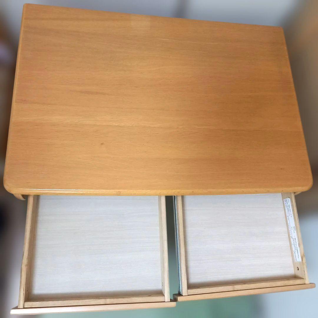 学習机　木製デスク　引き出し付き　照明付き　送料込み　ナチュラルブラウン