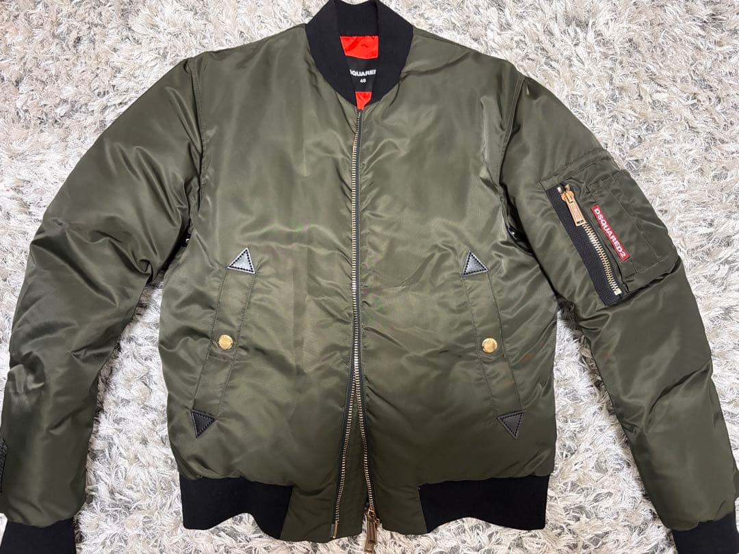 DSQUARED2 MA-1 ビッグタグ　46サイズ　カーキ　美品