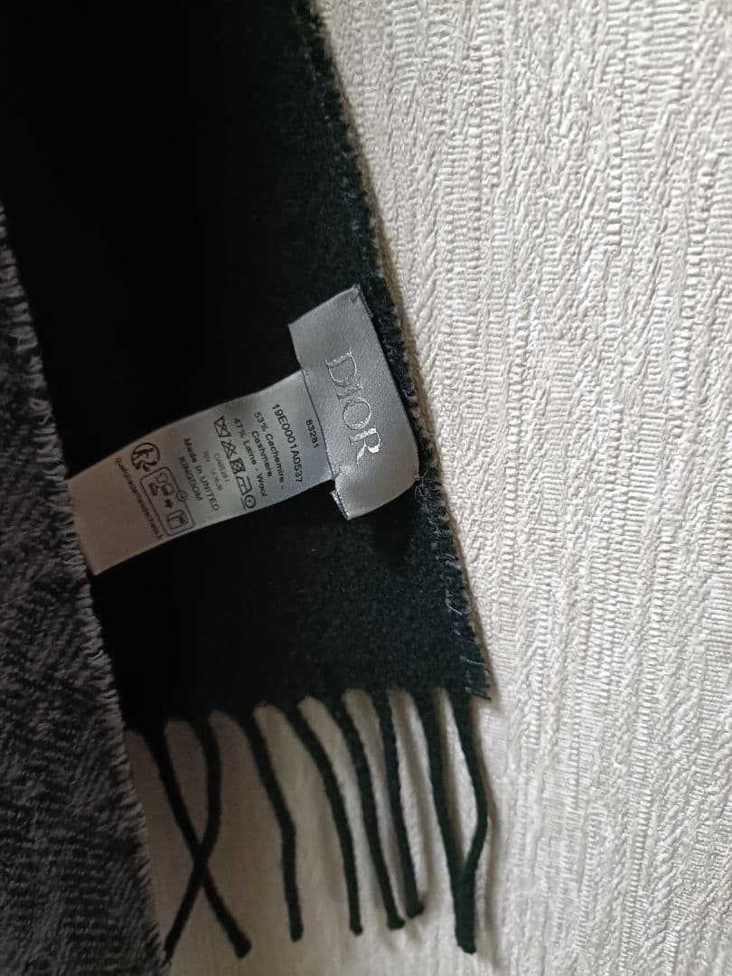 ダブルフェース マフラー ディオール オブリーク カシミヤ & ウール