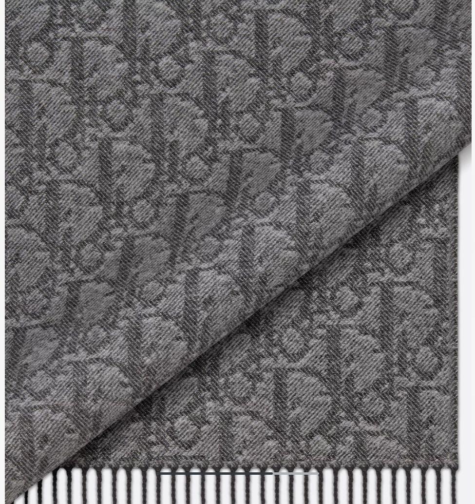 ダブルフェース マフラー ディオール オブリーク カシミヤ & ウール