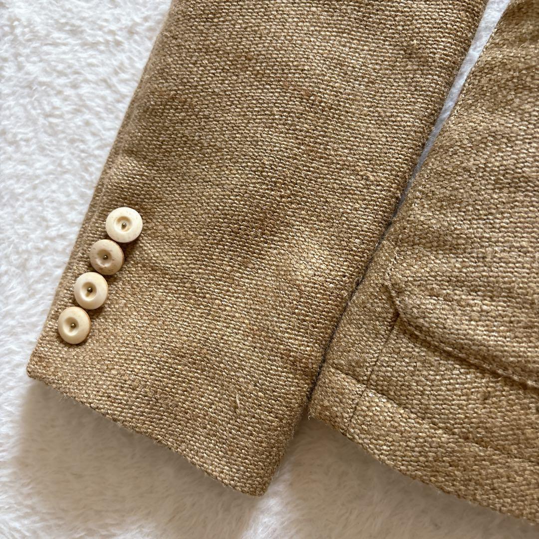 Ralph Lauren 麻綿　詰襟ジャケット　裏地シルク100% 日本製　6