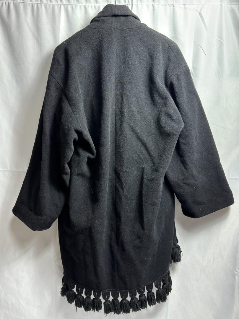 FENDI フェンディ カシミヤ ウール コート ブラック フリンジ